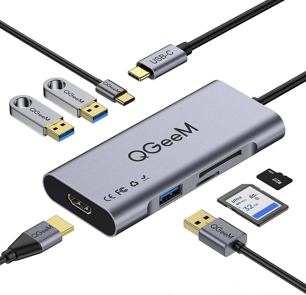 Le QGeem Dock a obtenu 4,6 étoiles sur 5 et se vend à 27,99 €. Dans l'ensemble, les utilisateurs semblent très satisfaits de ce dock. Il est équipé d'un HDMI avec vidéo 4K à 60Hz, de 3 ports USB, d'un lecteur de carte SD et d'un port USB-C pour une puissance allant jusqu'à 100W. Il y a cependant quelques rapports de problèmes de connexion intermittents entre la station d'accueil et l'ordinateur.


Spécifications:

* Hub USB-C
* Adaptateur HDMI 4k
* 3 ports USB 3.0
* Adaptateur USB-C
* Alimentation Power Delivery : 100W
* Lecteur de cate SD et Micro SD
* Compatible avec MacBook Pro 13/15(Thunderbolt 3),2018 MacBook Air, Chromebook 