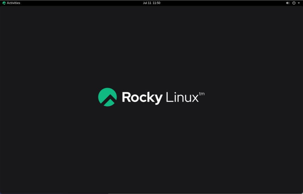 Bureau d'accueil de Rocky Linux après l'installation
